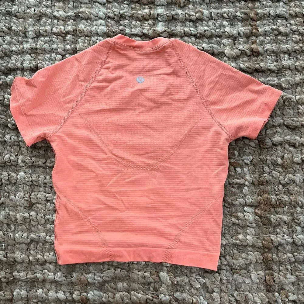 Lululemon Swiftly Tech Cropped Short Sleeve Shirt Coral Pink Size 2